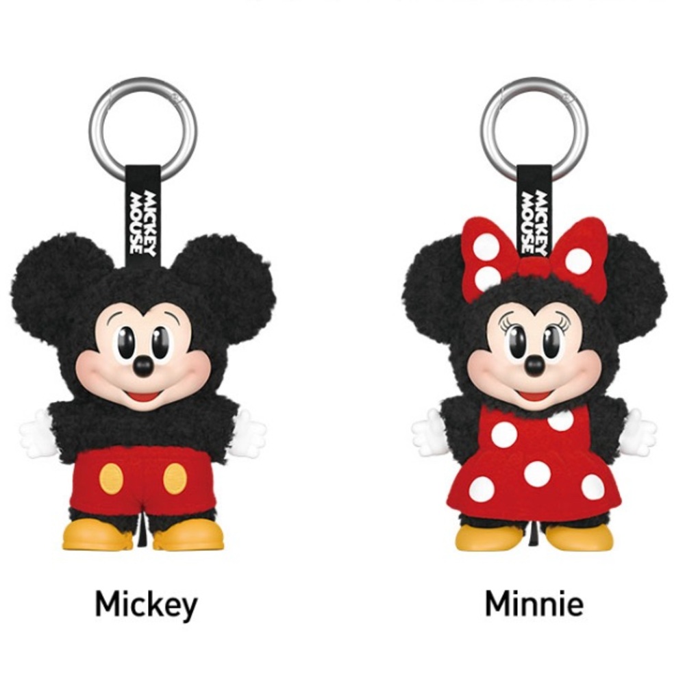 Pop Mart Mickey Family Cute Together Keychain Figures Minnie & Mickey SEALED